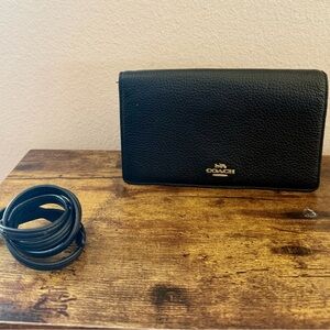 Coach Black Pebbled Leather Wallet